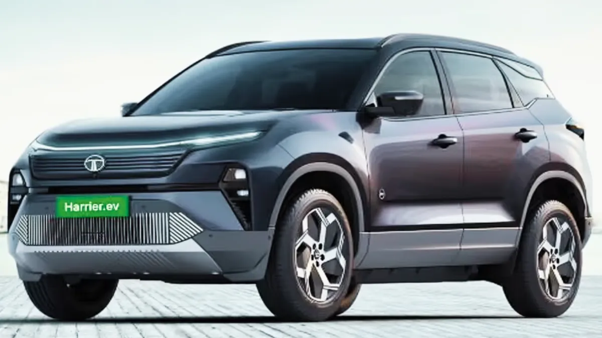 Tata Harrier EV स्पाई टेस्टिंग के दौरान