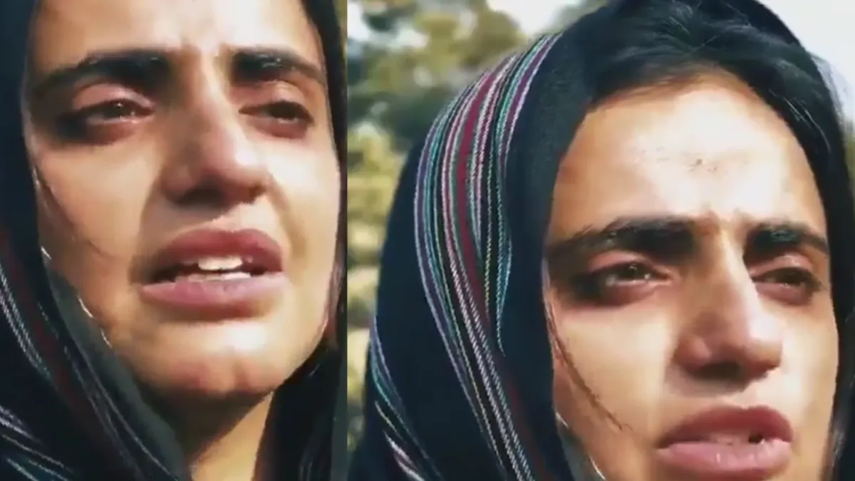 बलूच महिला वीडियो में अत्याचार के खिलाफ अपनी भावनाएं व्यक्त करती हुई।