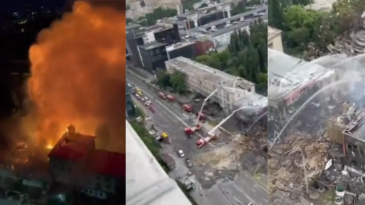 Kyiv Attack कीव रूस हमला 2025 – आग और तबाही की तस्वीर