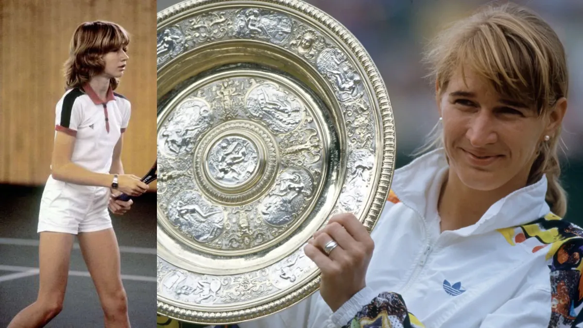 Steffi Graf की छोटी की फोटो और जब मैडल मिला हैं उस वक़्त की।
