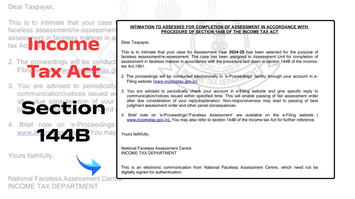 section 144b of income tax act in hindi, फेसलेस असेसमेंट क्या है, section 144b notice kaise handle karein, income tax faceless assessment process