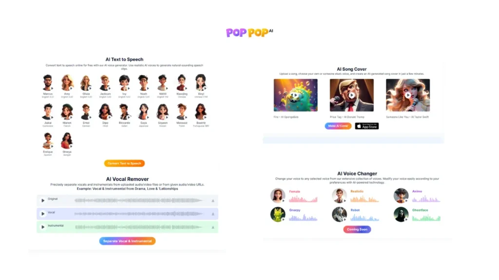 PopPop AI 2025: फ्री ऑनलाइन ऑडियो वर्कस्टेशन वॉइस, सॉन्ग, SFX, और बहुत कुछ