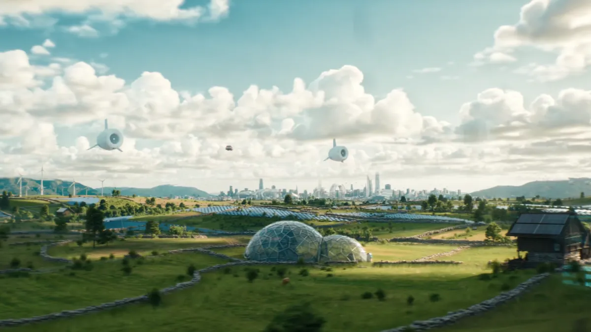GAIA solarpunk project, Dylan Donaldson 3D, Houdini Solaris Karma, solarpunk 3D environment, Blender Gaea project