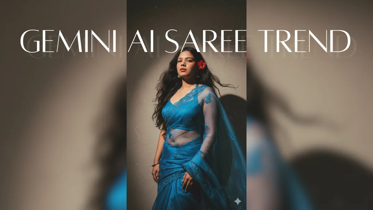 Nano Banana saree edits, Gemini AI saree trend, vintage saree AI edits, Gemini Nano Banana prompts