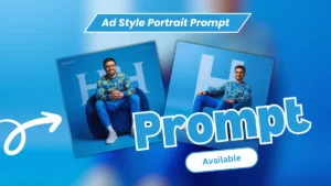 Ad-Style Portrait Prompt – Vibrant Blue Fashion Editorial with Modern Vibes