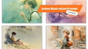 वॉटरकलर एनीमे स्टाइल Illustration  एक जादुई AI Prompt