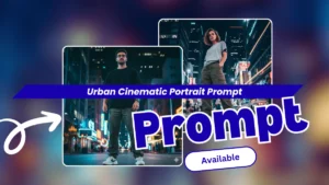 Urban Cinematic Portrait Prompt – Neon Lights & City Street Photoshoot