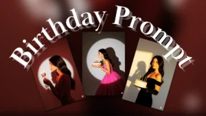 Birthday Prompt, AI Birthday Portrait, Glamorous Photoshoot, Pink Ball Gown Birthday, Strawberry Cake Photography