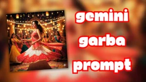 Gemini Garba Prompt – Red-White Lehenga & Cinematic Festival Vibe