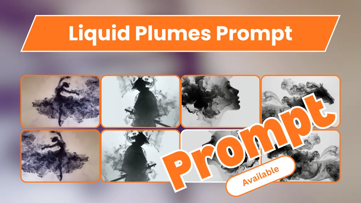 Liquid Plumes Prompt, Abstract Ink Art, AI Water Art, Dreamy Liquid Portrait, Milky Water Ink Photography