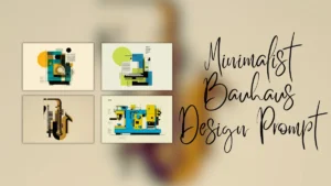 Bauhaus Prompt, Minimalist Design, AI Graphic Design, Primary Shapes Artwork, Modular Forms Design
