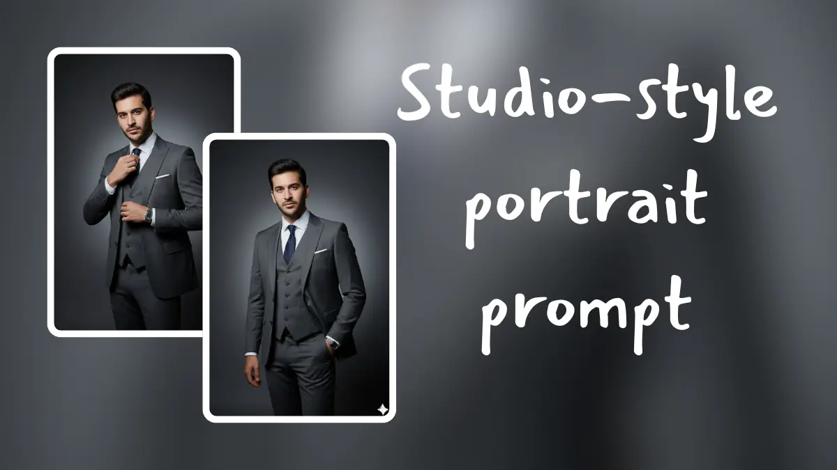 Studio Portrait Prompt, AI Editorial Photography, Cinematic Suit Portrait, High-End Magazine Shoot, AI Fashion Photography
