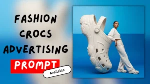 Fashion Crocs Advertising Prompt – Blue Gradient Background & Modern Look