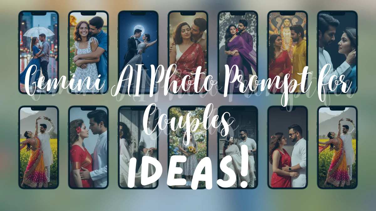 Gemini AI, AI Photo Prompts, Romantic Couple Prompts, Retro Couple Prompts, AI Photography, Gemini AI Photo Prompt for Couples