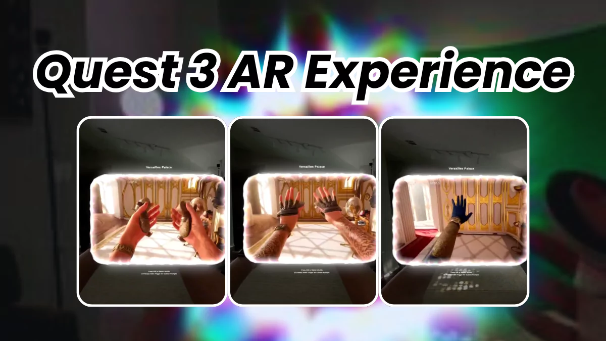 DecartAI AR app, Quest 3 AR experience, AI generated environment, Mixed reality gaming, Versailles Palace VR