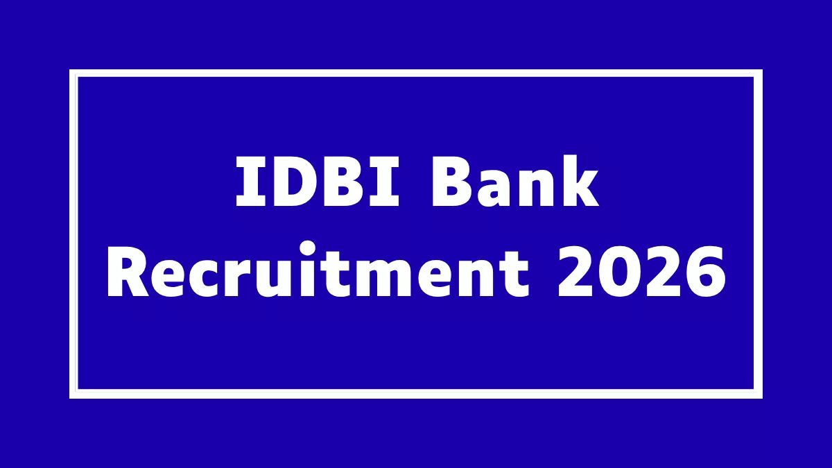 IDBI Bank Recruitment 2026